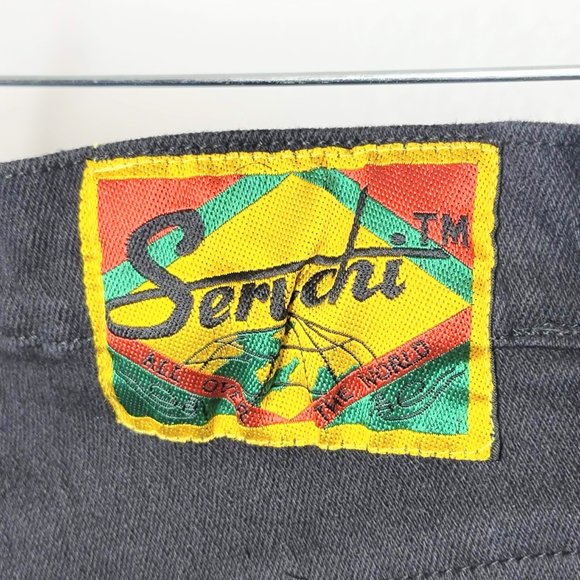 Seruchi Rare Vintage 90s Made in Kenya Women's High Rise Tapered Jeans Size 9/10 - Picture 8 of 9